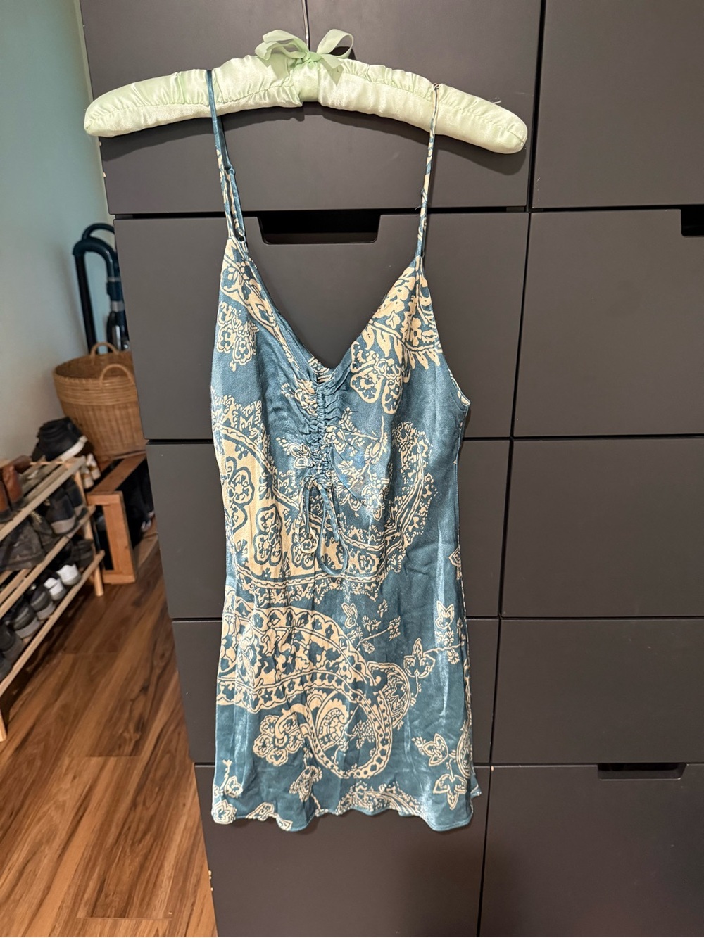 Zara Blue Cream Paisley Slip Tunic